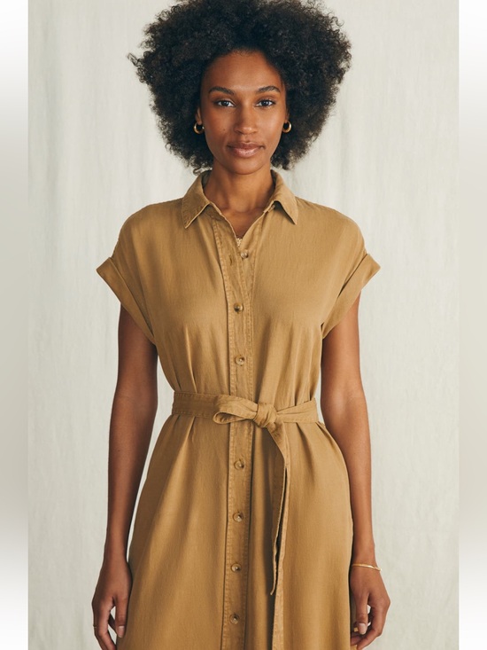 Faherty Dresses & Skirts - Faherty Arlie Short Sleeve Shirtdress ANTIQUE BRONZE SZ S NWT